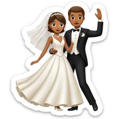 bride and groom dancing sticker