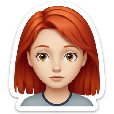 una niña blanquita con el pelo rojo sticker