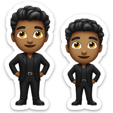 confident boy in black attire sticker