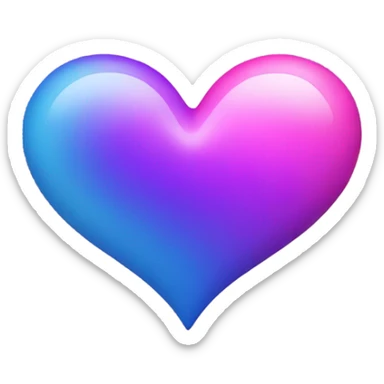 Pink purple blue heart sticker