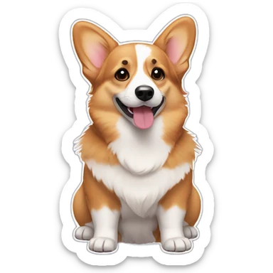 Welsh corgi with lashes sticker
