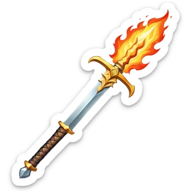 flaming sword  sticker