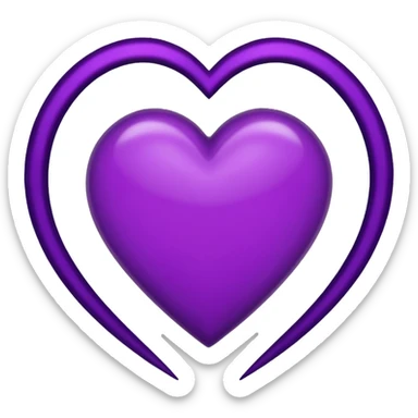 purple heart qith black hertagram on it sticker
