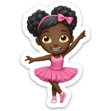 Black little girl dancing with a tutu on sticker