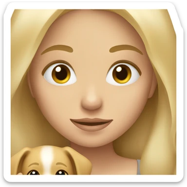 blonde girl with puppy sticker