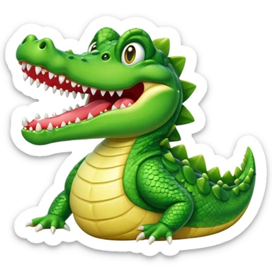 A crocodrile Having a sugar rush  sticker