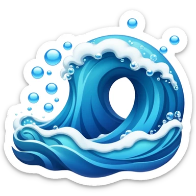 An ocean with a lot of bubbles errupting from it sticker