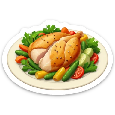 Meal with protein chicken and veggies sticker