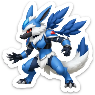 Mega lucario and mega Absol fusion full body four legs sticker