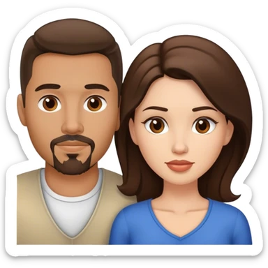Intimate sfw between white brunette and brown Latino with goatee lover sticker