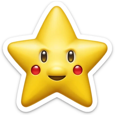 ESTRELLA DE SUPER MARIO SIN NARIZ Y SIN Boca nadams los ojos sticker