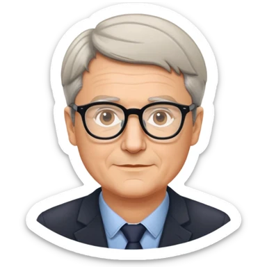 portrait of Hartmut Rosa, German sociologist, friendly expression, glasses, short hair sticker