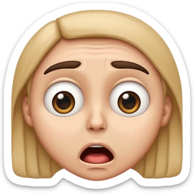 Create an iOS styled emoji that shows immense shock but satisfaction sticker