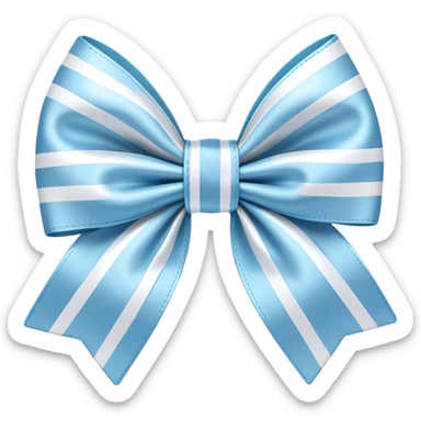 pastel blue bow with white stripes sticker