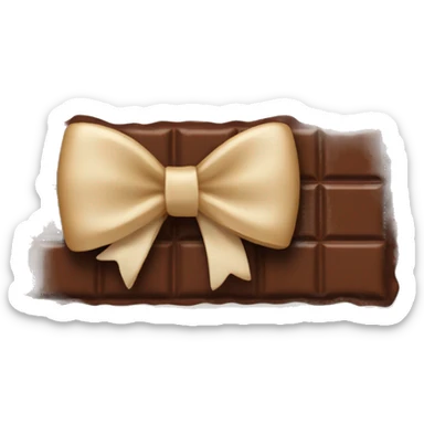 Chocolate bar with beige bow sticker