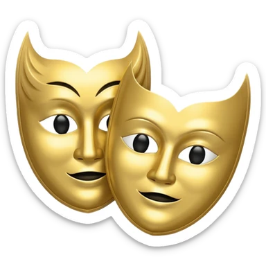 Two mask that is circling one is happy the other is sad sticker