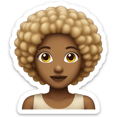Tan girl with ombré afro sticker
