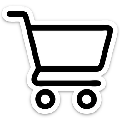 shopping cart icon, simple, clean lines, minimal, modern sticker