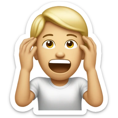 Emoji plugging ears sticker