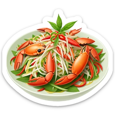 Thai papaya salad with crab dish sticker