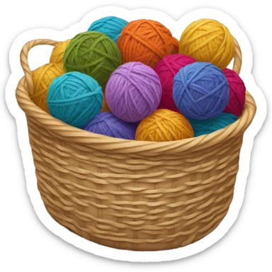 Basket full of yarn balls sticker