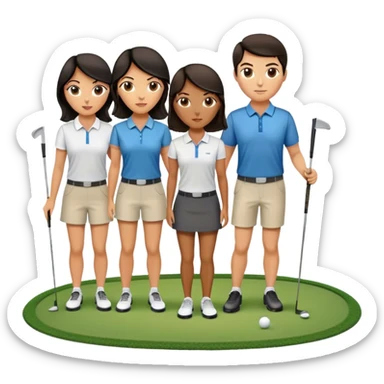 Golf players , dark hair, female reader sticker