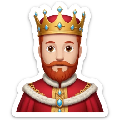 bearded  king  red outfit red hair without crown sticker
