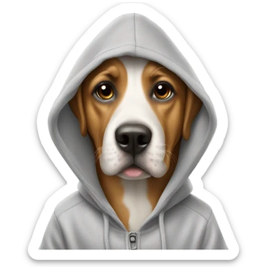 dog wearing a hoodie ￼ sticker