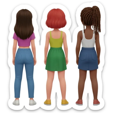 3 дівчини різні стоять спиною
тіло видно sticker