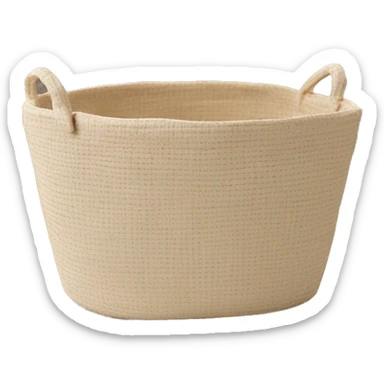 Light beige and white laundry raffia basket sticker