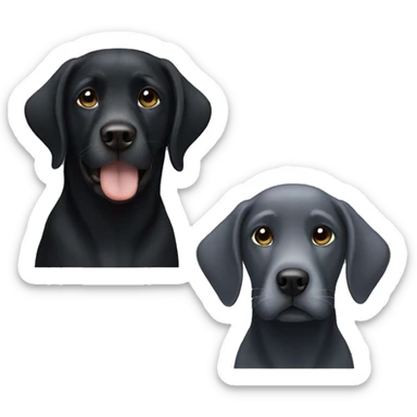 black lab with some grey hair dog sticker