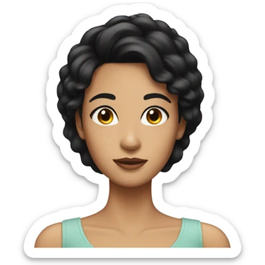 Pretty lady with black hair sticker