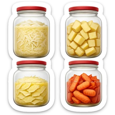 sauerkraut and kimchi in jars sticker