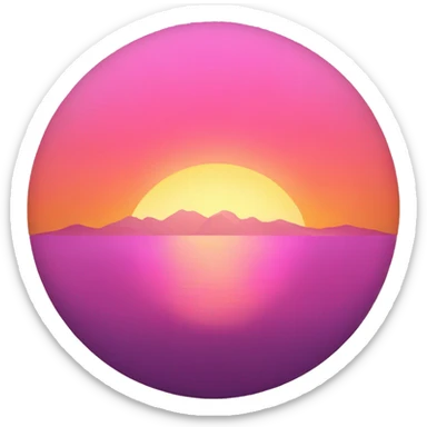 orange and pink sunset sticker