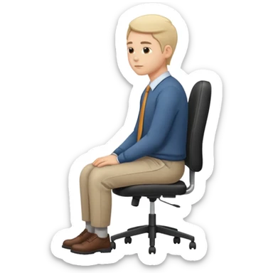 Slouched back while sitting on office chair sticker
