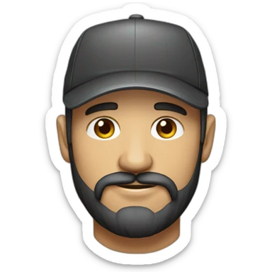 Hombre trigueño fuerte de 30 años con barba y gorra  sticker