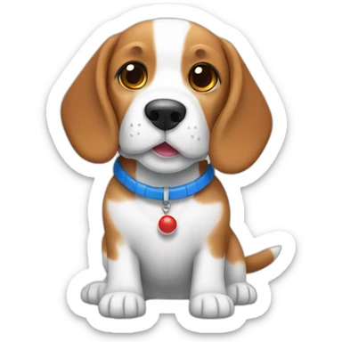 Beagle tocando tambor rojo blanco y azul sticker
