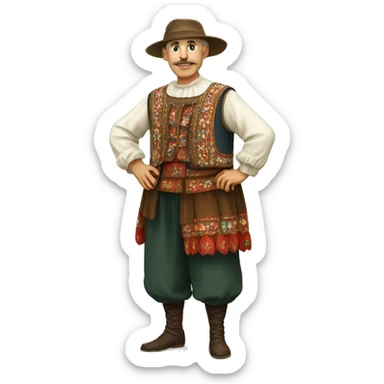 Czech folk costume full body sticker