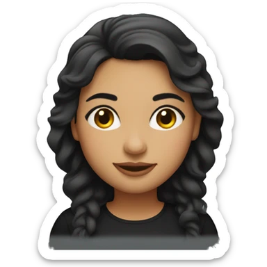 Curvy Hispanic woman in black sticker