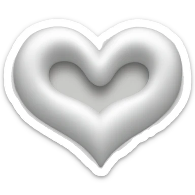 White heart at back and ring at front and center of the heart sticker