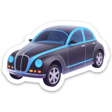 elegant and premium car covered with a transparent protective film, smooth and sophisticated lines sticker