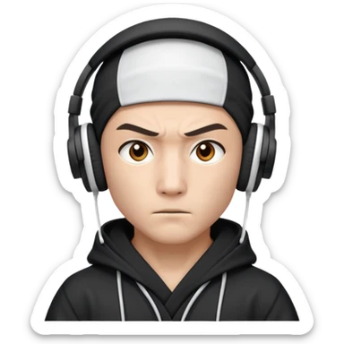 ninja with white headphone sticker