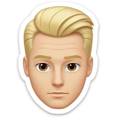 blonde male hair slicked back pompadour with clean sides sticker