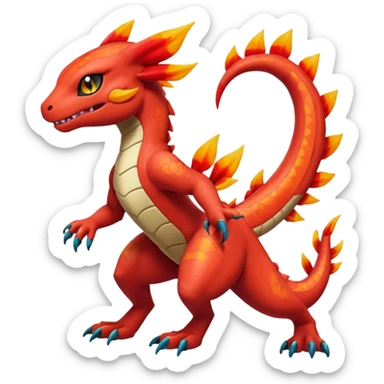 Meloetta-Guilmon-Charmeleon-Salandit-Pokémon-Fakémon-creature sticker