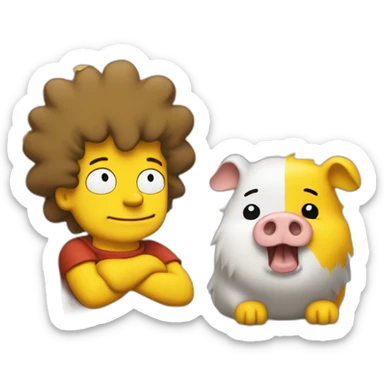 bart simpson with a guinnea pig sticker