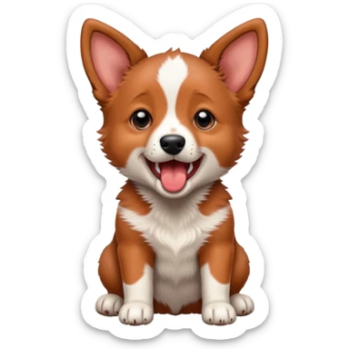 Red heeler puppy howling with mouth open sticker