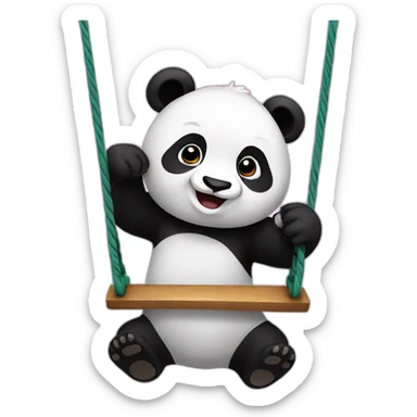 A panda that swings sticker