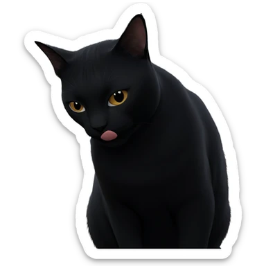 solitary cat in serene setting sticker