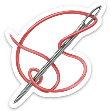 Hilo rojo con aguja sticker