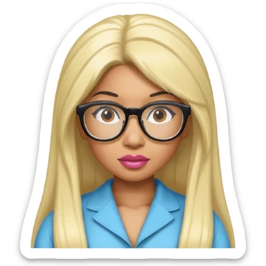 Rapper Nicki Minaj wear glasses sticker